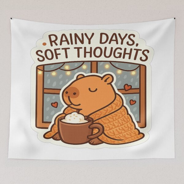 Item preview, Capybara in Rainy Season  designed and sold by RS-Wave.