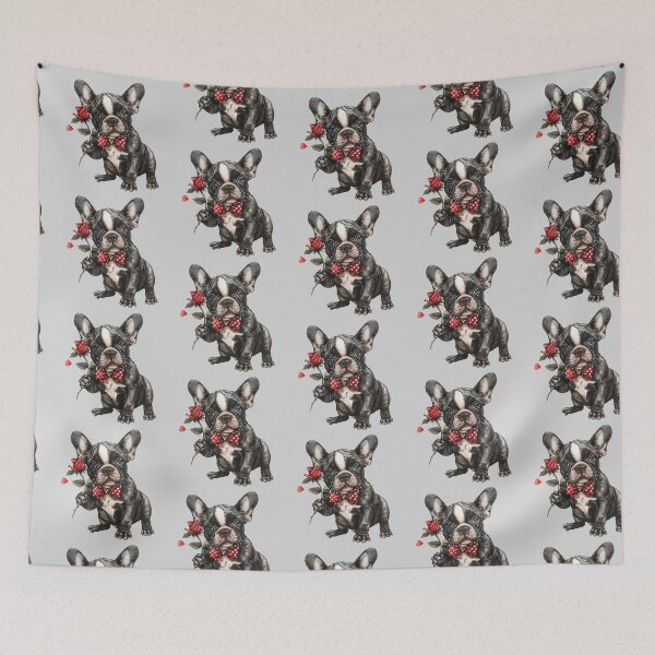 Item preview, Romantic French Bulldog with Red Rose designed and sold by Erika Kaisersot.