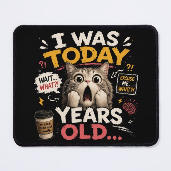 Item preview, I Was Today Years Old Funny Cat – Cute Meme Kitten Reaction Design designed and sold by Artimax-Studio.