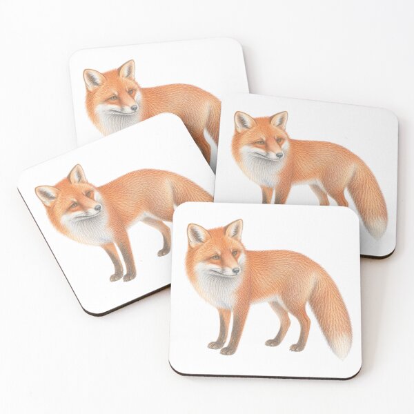 Item preview, Red fox drawing in pencil designed and sold by JOANNASKAH.
