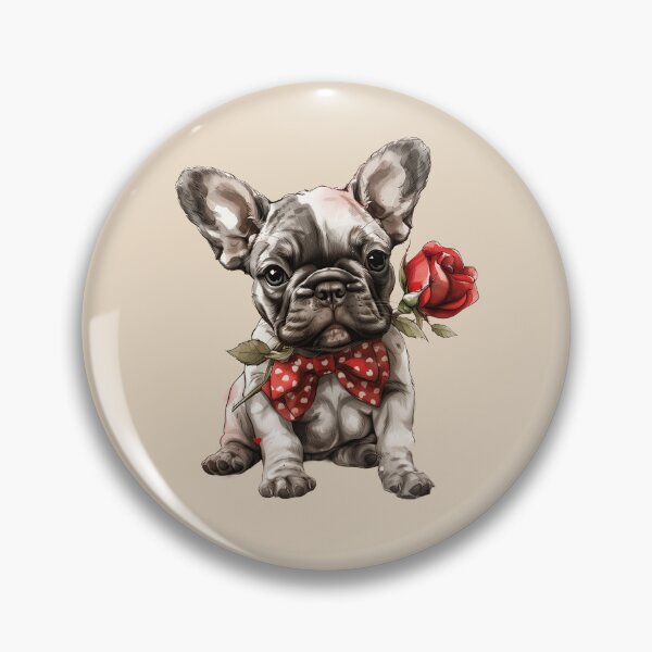 Item preview, Frenchie with Polka Dot Bow Tie and Red Rose designed and sold by Erika Kaisersot.