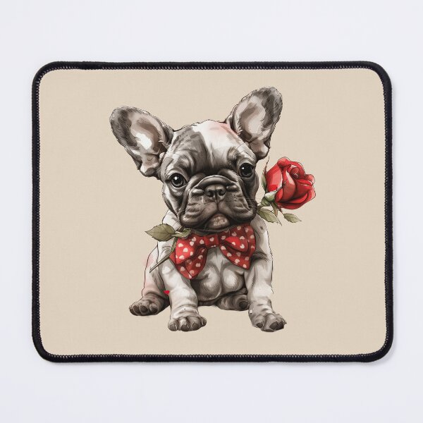 Item preview, Frenchie with Polka Dot Bow Tie and Red Rose designed and sold by Erika Kaisersot.