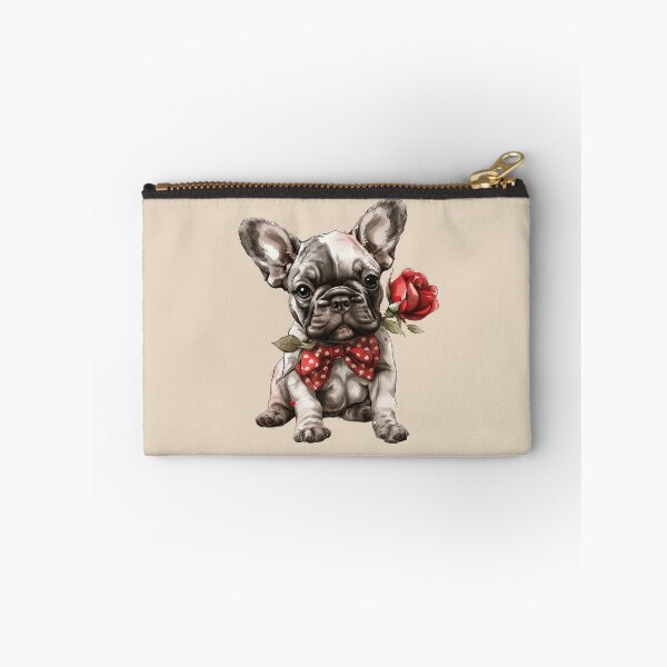 Item preview, Frenchie with Polka Dot Bow Tie and Red Rose designed and sold by Erika Kaisersot.