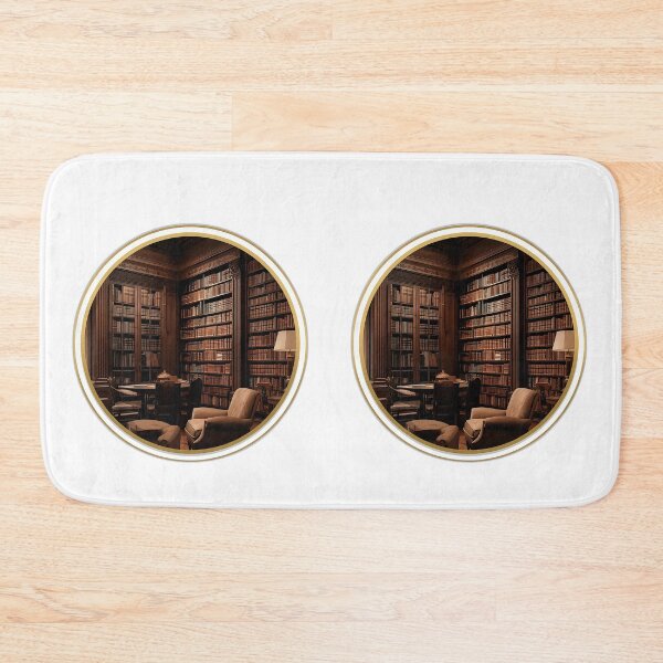Item preview, Classic Library Reading Room Vintage Bookshelf Illustration designed and sold by Evergreen Horizon Works.