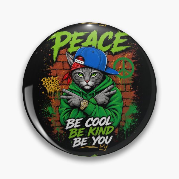 Item preview, Street Peace Cat Graffiti | Be Cool Be Kind Be You designed and sold by ArtoryNest.