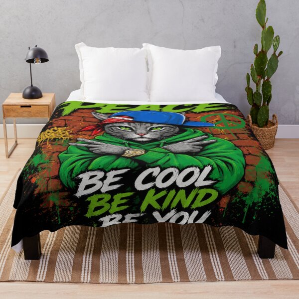 Item preview, Street Peace Cat Graffiti | Be Cool Be Kind Be You designed and sold by ArtoryNest.