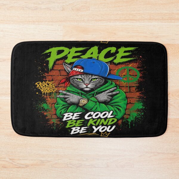 Item preview, Street Peace Cat Graffiti | Be Cool Be Kind Be You designed and sold by ArtoryNest.