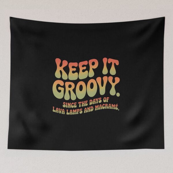 Item preview, Retro Keep It Groovy Lava Lamps Macrame Typography designed and sold by Enea Kelo.