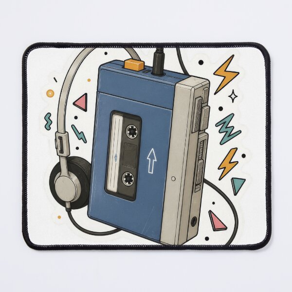 Item preview, Retro 80s Blue Cassette Player Pop Art designed and sold by Sepia soul.