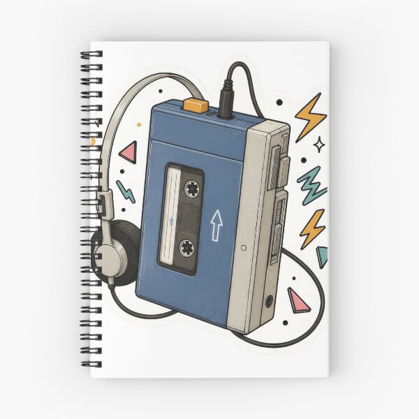 Item preview, Retro 80s Blue Cassette Player Pop Art designed and sold by Sepia soul.