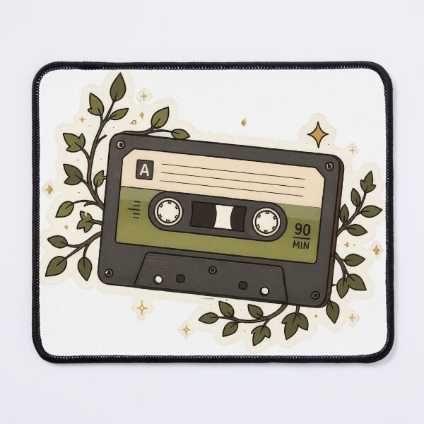 Item preview, Retro LoFi Cassette Tape Vintage Audio with Botanical Leaf Vines designed and sold by Sepia soul.