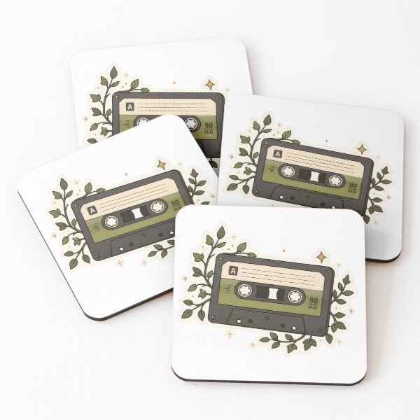 Item preview, Retro LoFi Cassette Tape Vintage Audio with Botanical Leaf Vines designed and sold by Sepia soul.