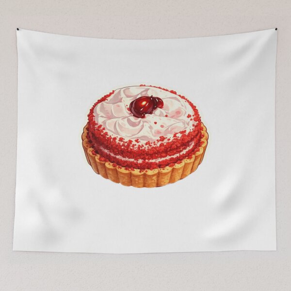 Item preview, Sweet Cherry Tart – Aesthetic Bakery Pastry Illustration designed and sold by Sepia soul.