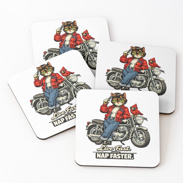 Item preview, Indiana — Tortoiseshell Cat Motorcycle 1950s Cool Humor Gift designed and sold by Martin's_Design.