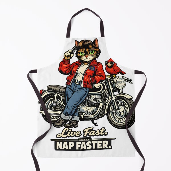 Item preview, Indiana — Tortoiseshell Cat Motorcycle 1950s Cool Humor Gift designed and sold by Martin's_Design.