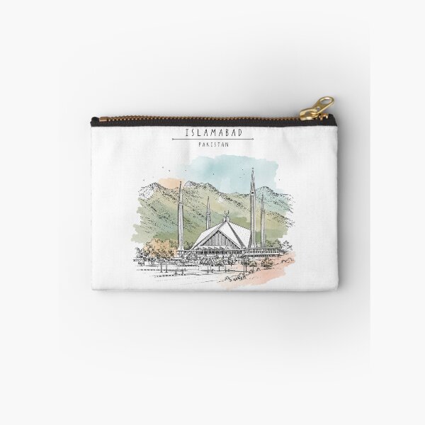 Item preview, Islamabad Pakistan Faisal Mosque Watercolor | Modern Islamic Architecture Travel Art Print designed and sold by Sketchbook Studio by Aqsaa.