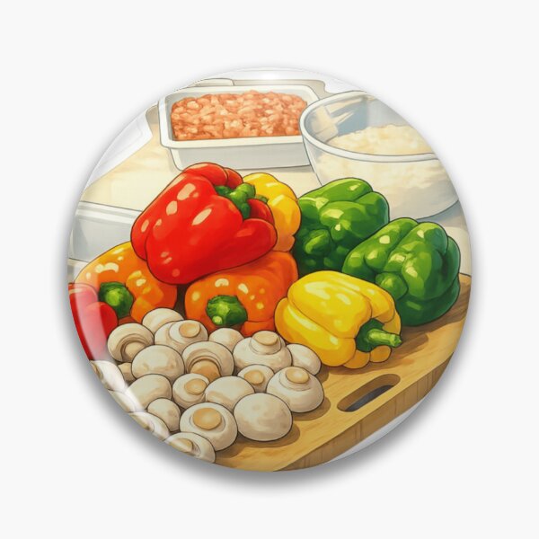 Item preview, Fresh Harvest Kitchen - Bell Peppers, Mushrooms & Mise en Place designed and sold by Sepia soul.