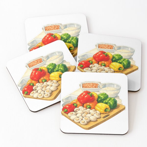 Item preview, Fresh Harvest Kitchen - Bell Peppers, Mushrooms & Mise en Place designed and sold by Sepia soul.