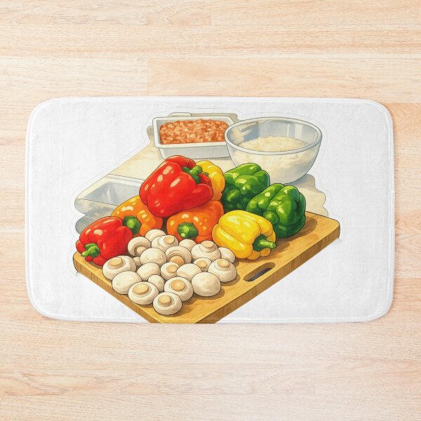 Item preview, Fresh Harvest Kitchen - Bell Peppers, Mushrooms & Mise en Place designed and sold by Sepia soul.