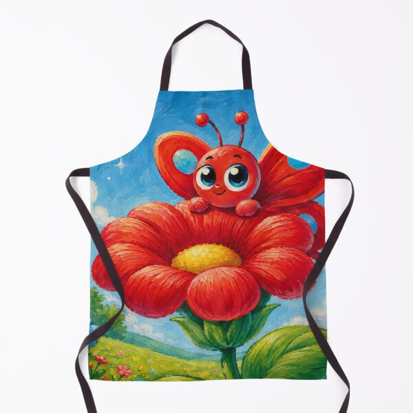 Item preview, Ruby Flutterby of Flutterby Meadow on red flower designed and sold by Nita Lesley Creates.