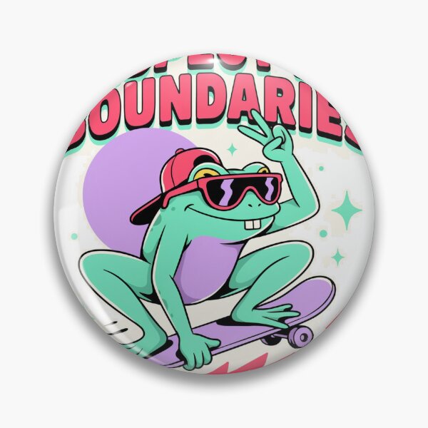Item preview, Respect My Boundaries Funny Retro 90s Skater Frog designed and sold by wyzin39.