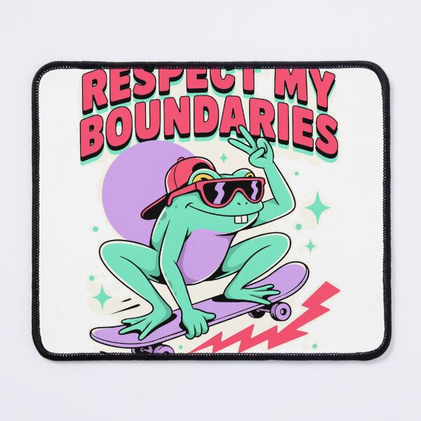 Item preview, Respect My Boundaries Funny Retro 90s Skater Frog designed and sold by wyzin39.