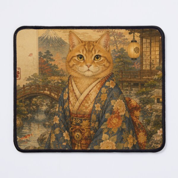 Item preview, Japanese inspired orange cat in a kimono designed and sold by *~*MagicCorner*~*.