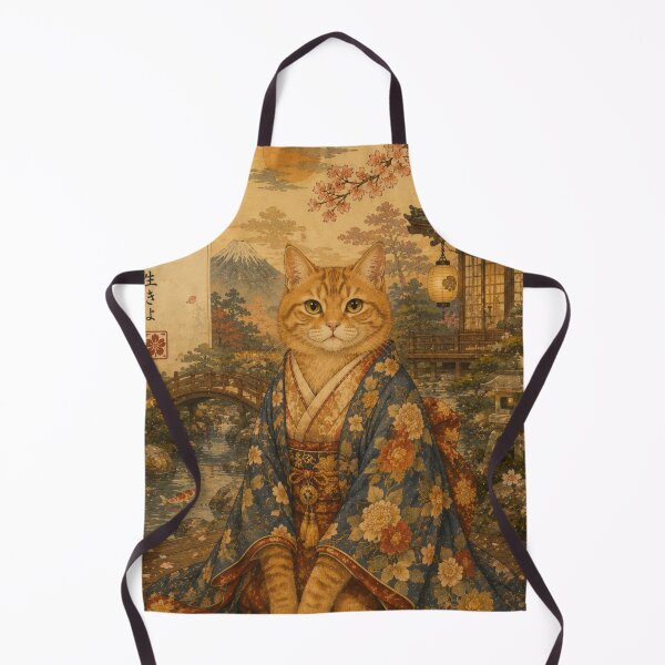 Item preview, Japanese inspired orange cat in a kimono designed and sold by *~*MagicCorner*~*.