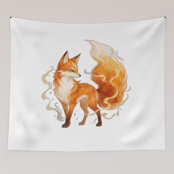 Item preview, Magical Fire Fox Fantasy Art Design designed and sold by DailyDoodlesBySumbul.