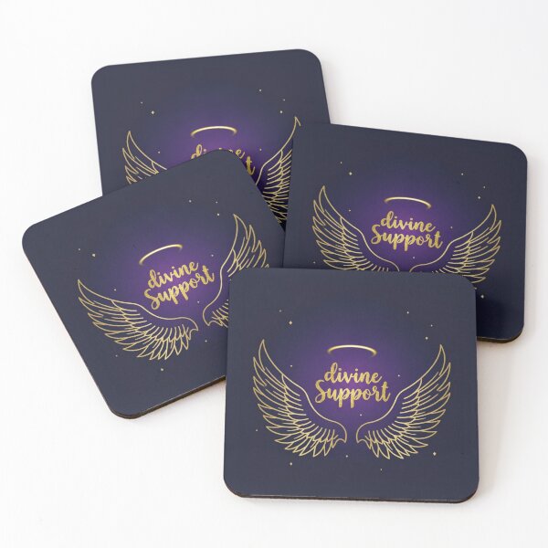 Item preview, Divine Support – Angel Wings and Halo Spiritual Design designed and sold by CosmicQuietStudio.