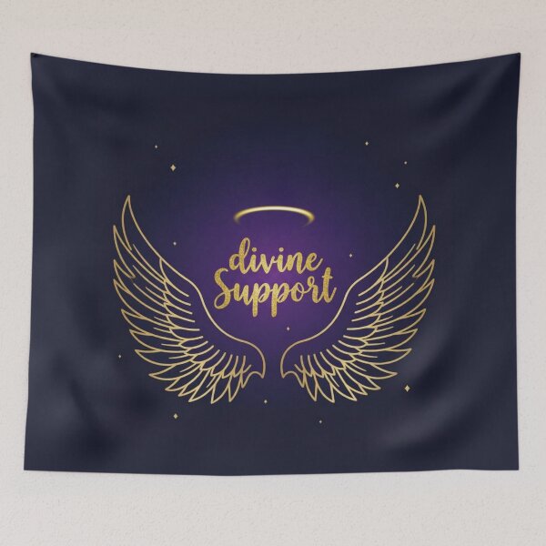 Item preview, Divine Support – Angel Wings and Halo Spiritual Design designed and sold by CosmicQuietStudio.