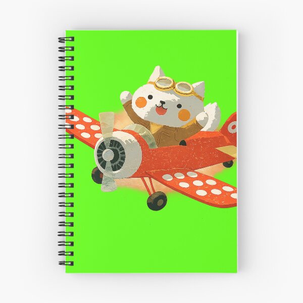 Item preview, Cute Cat Pilot Red Polka Dot Biplane Watercolor Art designed and sold by UhuCriei .