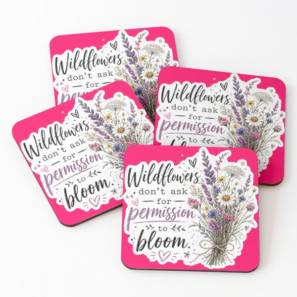Item preview, Wildflowers Don't Ask For Permission To Bloom - Whimsical Floral Sticker designed and sold by Scro-Ciob-Shop.