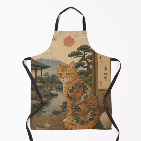 Item preview, Japanese inspired tattooed cat art designed and sold by *~*MagicCorner*~*.