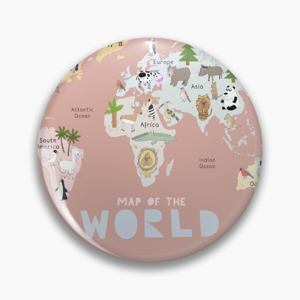 Item preview, World Map Design with Animals, Continents and Oceans designed and sold by Carla Daly.