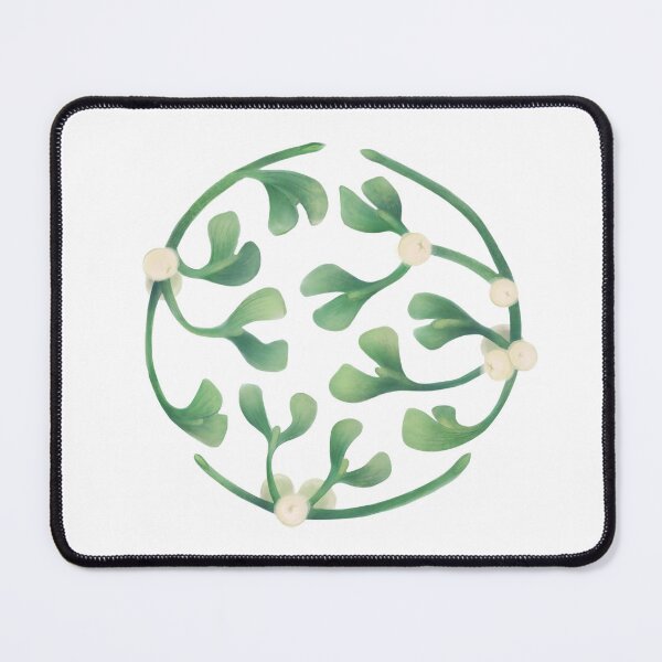 Item preview, illustrated mistletoe sprigs in a harmonious, rounded arrangement designed and sold by Vansn-Design.
