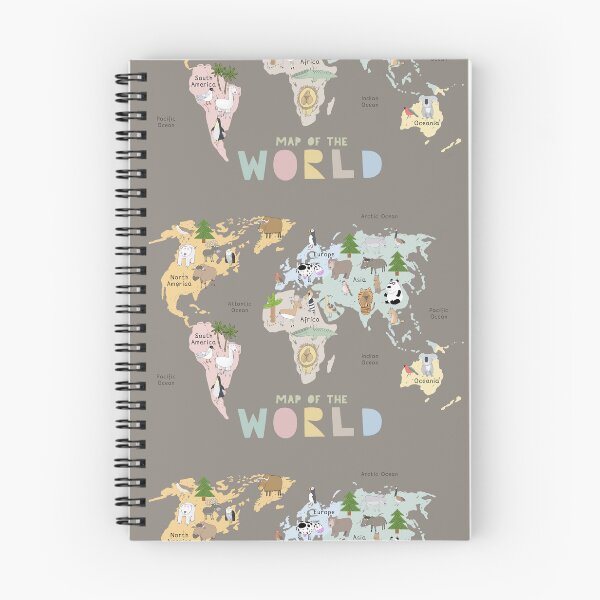 Item preview, World Map Art with Animals, Continents and Oceans designed and sold by Carla Daly.