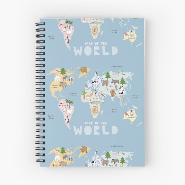Item preview, World Map Illustration with Animals, Continents and Oceans designed and sold by Carla Daly.