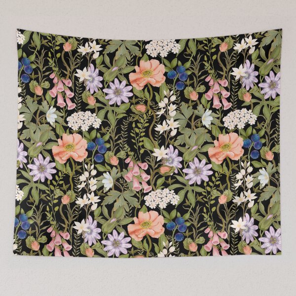 Item preview, Luxurious and rich seamless pattern in a moody floral style. designed and sold by Grin Katalina Floral Patterns & Cozy Art.