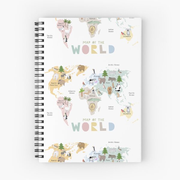 Item preview, Illustrated World Map with Animals, Continents and Oceans designed and sold by Carla Daly.