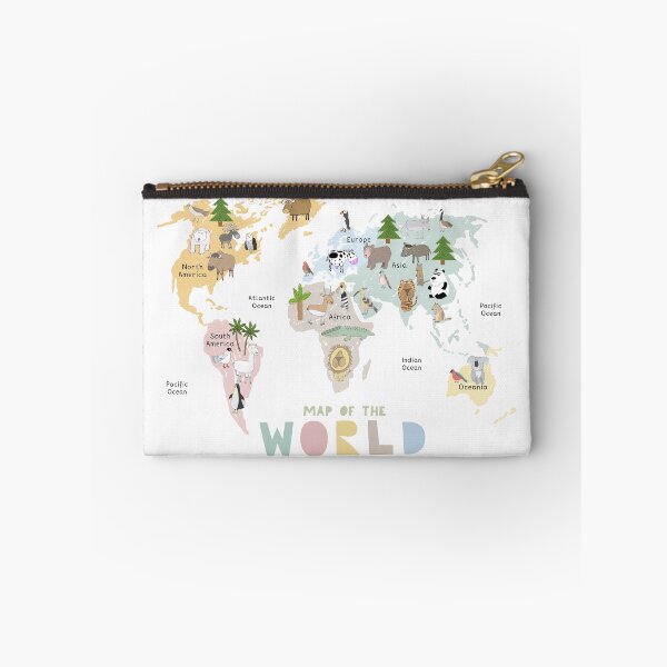 Item preview, Illustrated World Map with Animals, Continents and Oceans designed and sold by Carla Daly.