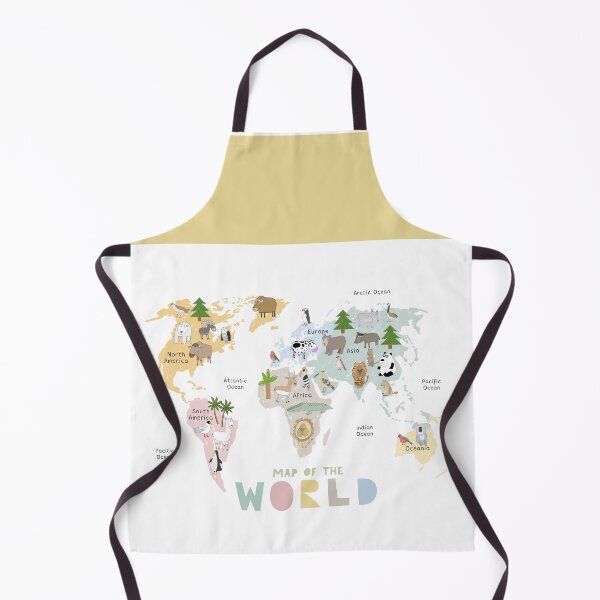Item preview, Illustrated World Map with Animals, Continents and Oceans designed and sold by Carla Daly.