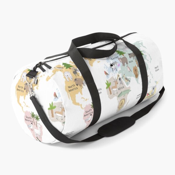 Item preview, Illustrated World Map with Animals, Continents and Oceans designed and sold by Carla Daly.