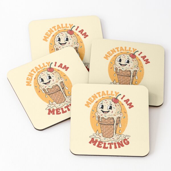 Item preview, Mentally I Am Melting | Funny Overwhelmed Ice Cream designed and sold by Lorena Tiana.