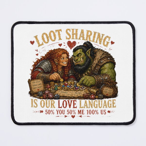 Item preview, Loot Sharing Is Our Love Language designed and sold by JabbiKamost.
