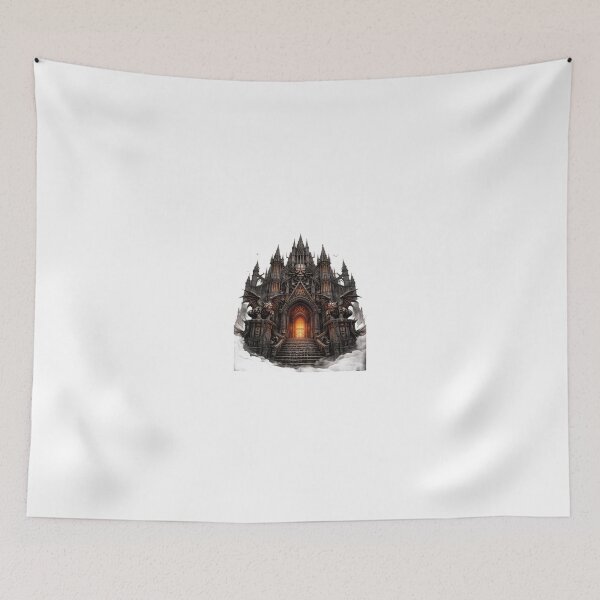 Item preview, Haunted Gothic Cathedral with Demonic Gargoyles designed and sold by Artisan Finds Online.