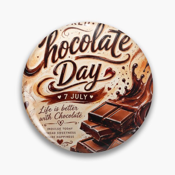 Item preview, Retro World Chocolate Day July 7 Indulge Today Graphic designed and sold by Wiley Doreen.