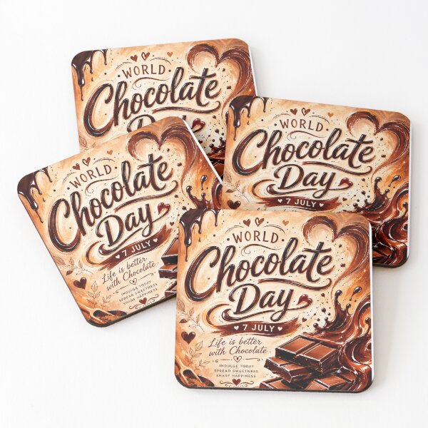 Item preview, Retro World Chocolate Day July 7 Indulge Today Graphic designed and sold by Wiley Doreen.