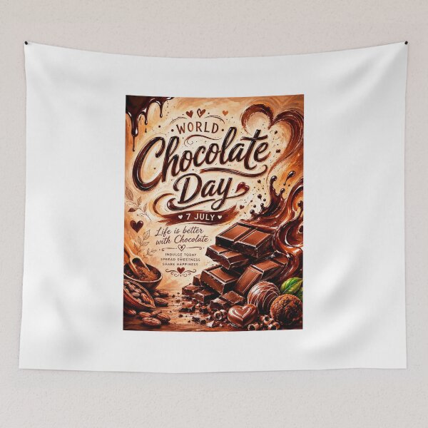 Item preview, Retro World Chocolate Day July 7 Indulge Today Graphic designed and sold by Wiley Doreen.
