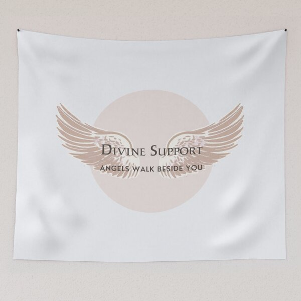 Item preview, Divine Support – Angels Walk Beside You Spiritual Typography Design designed and sold by CosmicQuietLab.